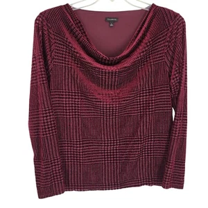 Talbots Top Samt Burnout Grunge groß Hahnentritt dunkel akademisch ruhig Luxus - Bild 1 von 5