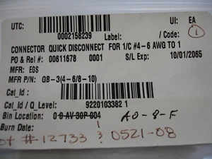 EGS GB-3(4-6/8-10) Connector Kit For 1/C #4-6 AWG to 1 - Picture 1 of 3