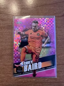 2022 Topps MLS Chrome Soccer Corey Baird Houston Dynamo Pink X-Fractor - Picture 1 of 2