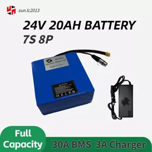 24V 20Ah Lithium Ion Ebike Battery 30A BMS Electric Bicycles Scooter Wheelchairs - Picture 1 of 15