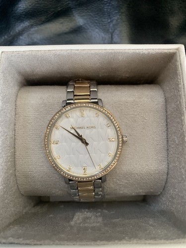 Nuovo Orologio Michael Kors MK Quadrante Piper Cristallo Oro & Argento Tono