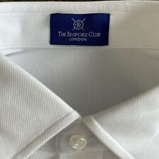 The Bespoke Club London Slim Fit LS Polo Italian Cotton Size M in White SAU3156