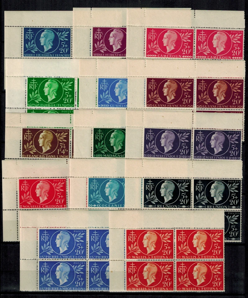 Serie colonial francesa Marianne de Dulac completa bloque de 4 N** NHL - Imagen 1 de 1