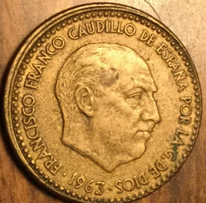 1963 SPAIN 1 PESETA COIN - Picture 1 of 2