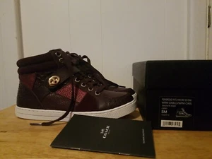Coach Womans Pembroke Suede Snake Embossed Leather Patchwork Shoe Size 5M - Picture 1 of 7