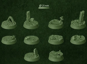 Wraith king's round bases X10 25mm ancient ruin DND Kings of war Frostgrave - Picture 1 of 2