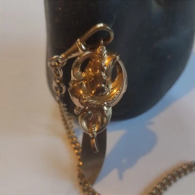 Clavet, Crochet, Chaîne Montre Gousset Ancien /Châtelaine / Plaqué Or Poinçonné - Photo 1/4