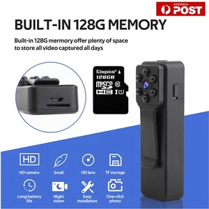 128GB HD 1080P Mini Camera Sport Body Wear Video Camcorder Recorder Night Vision - Picture 1 of 10
