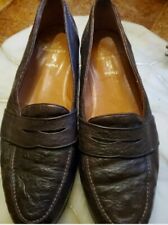 Ostrich Loafers 10.5 D Ralph Lauren Polo Penny Loafers Shoes Dark Brown 