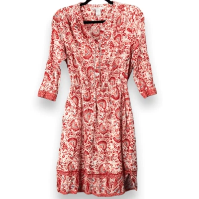 Vestido Saint Tropez West Boho Midi 4 Para Mujer Colorido Años 90 Corte Media Manga Rojo Foto 1 de 4