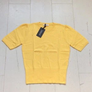 Kettlewell Becca Knitted Yellow Cotton/Cashmere Sweater/Blouse - Size M - New - Picture 1 of 12