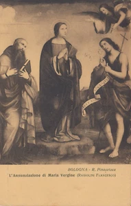 CARTOLINA *39 BOLOGNA R.PINACOTECA L'ANNUNZIAZIONE DI MARIA VERGINE VIAGG. 1924 - Imagen 1 de 2