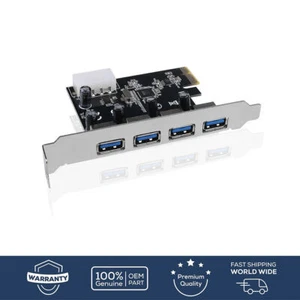 PCI-E Express to USB 3.0 Controller Expansion Card Adapter 4-Port 5Gbps For PC - Photo 1/7