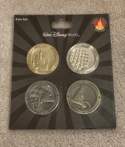 Walt Disney World Orlando Florida Exclusive Theme Park Coins - Set Of 4 *Sealed* - Bild 1 von 2
