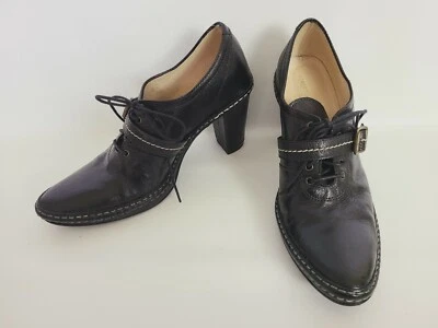 Zapatos de tacón ALBERTO FERMANI talla 36 negros con cordones y hebilla hechos en Italia Foto 1 de 4