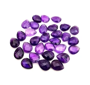 Natural Amethyst Pear Briolette Cut Loose Gemstone Lot 16 Pcs 12*16 MM 100 CT - Picture 1 of 4