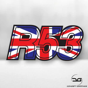 Adesivo decalcomania vinile cruscotto paraurti auto Mini Union Jack Cooper S R53 JCW UK - Foto 1 di 4