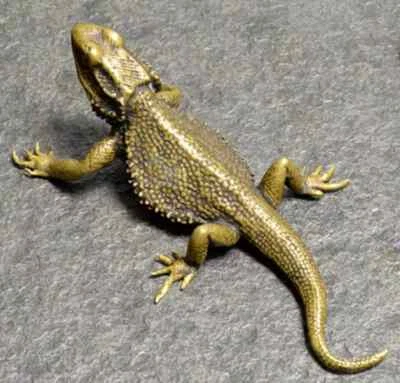 Chinese Feng Shui Old Bronze Style Classical Lizard Animal Statue Collect - Image 1 of 4