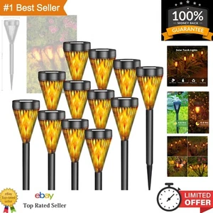 Waterproof Solar LED Tiki Torch Lights - Flickering Flame for Outdoor Elegance - Picture 1 of 9