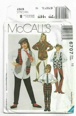 MC CALLS PATTERN #6707 GIRLS SIZE 10 LINED VEST SHIRT PANTS & TIE UNCUT - Image 1 of 3