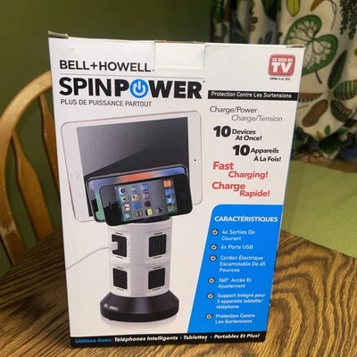 Bell + Howell 4-Outlets / 6 USB Spin Power - The Ultimate Smart Charging Station - Image 1 of 4