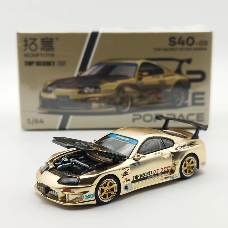 Pop Race 1/64 Toyota Supra MK4 Top Secret GT300 – Chrome Gold – 2025 – Neuf - Photo 1/4