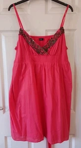 Lachs gefüttertes Sommerkleid, Perlen Baumwolle F&F Größe 18 - Bild 1 von 3