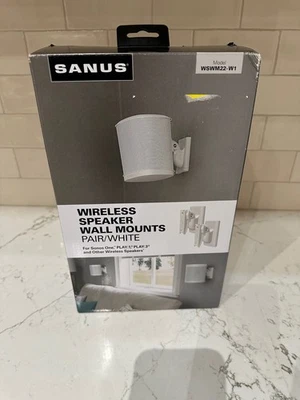 NEW Sanus WSWM21-W1 Wireless Speaker Mount for Sonos ONE, PLAY:1 - Image 1 of 2