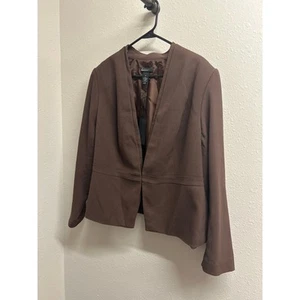 Neu mit Etikett Lane Bryant maßgeschneiderter brauner Business-Karriere-Blazer mit Hakenösen 99 $ unverbindliche Preisempfehlung des Herstellers Größe 22 - Bild 1 von 10