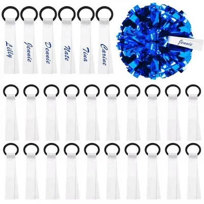 XunYee 48 Pcs Cheerleader Pom Poms Name Tag Gear Tags for 5 x 0.9 inch, White  - Image 1 of 4