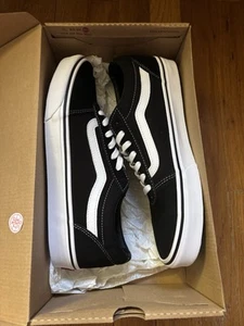 Vans Herren Ward schwarz/weiß Wildleder/Canvas Mix Skateschuhe Größe 9 VN0A36EMC4R - Bild 1 von 6