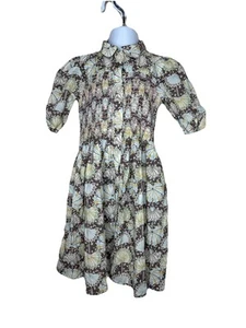Marie Chantal 5 yr Girls Dress Floral Smocked Cotton Dress Couture Sz 5 Button - Picture 1 of 15