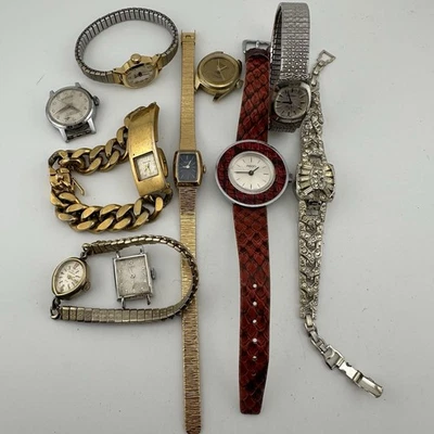 LOTE DE 10 RELOJES MECÁNICOS ART DECO VINTAGE PARA DAMAS - TAL CUAL Foto 1 de 4