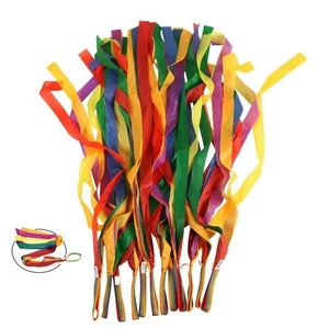 ORZIZRO Rainbow Dance Ribbons 12PCS Rhythm Ribbon Streamers for Kids Children A - Picture 1 of 7