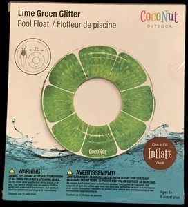 Limettengrün Glitzer-CocoNut-aufblasbare Schwimmer Bester Preis für-CocoNut-brandneu - Bild 1 von 2