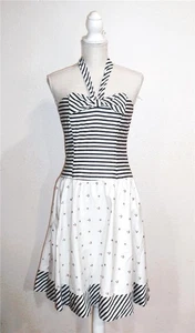 UNIQUE VINTAGE Sailor Fit & Flare Neckholder Dress EUC MRDIUM - Bild 1 von 1