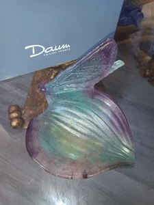 RARE Daum pate de verre DRAGONFLY Trinket Dish - Picture 1 of 18