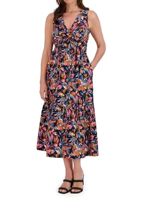  Женское платье макси French Connection Twist спереди - разноцветное - размер средний  - Изображение 1 из 4