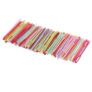 Durable 7cm Plastic Knitting Needles Crochet Hooks Tapestry Wool Yarn NeedleY;;b - Picture 1 of 14