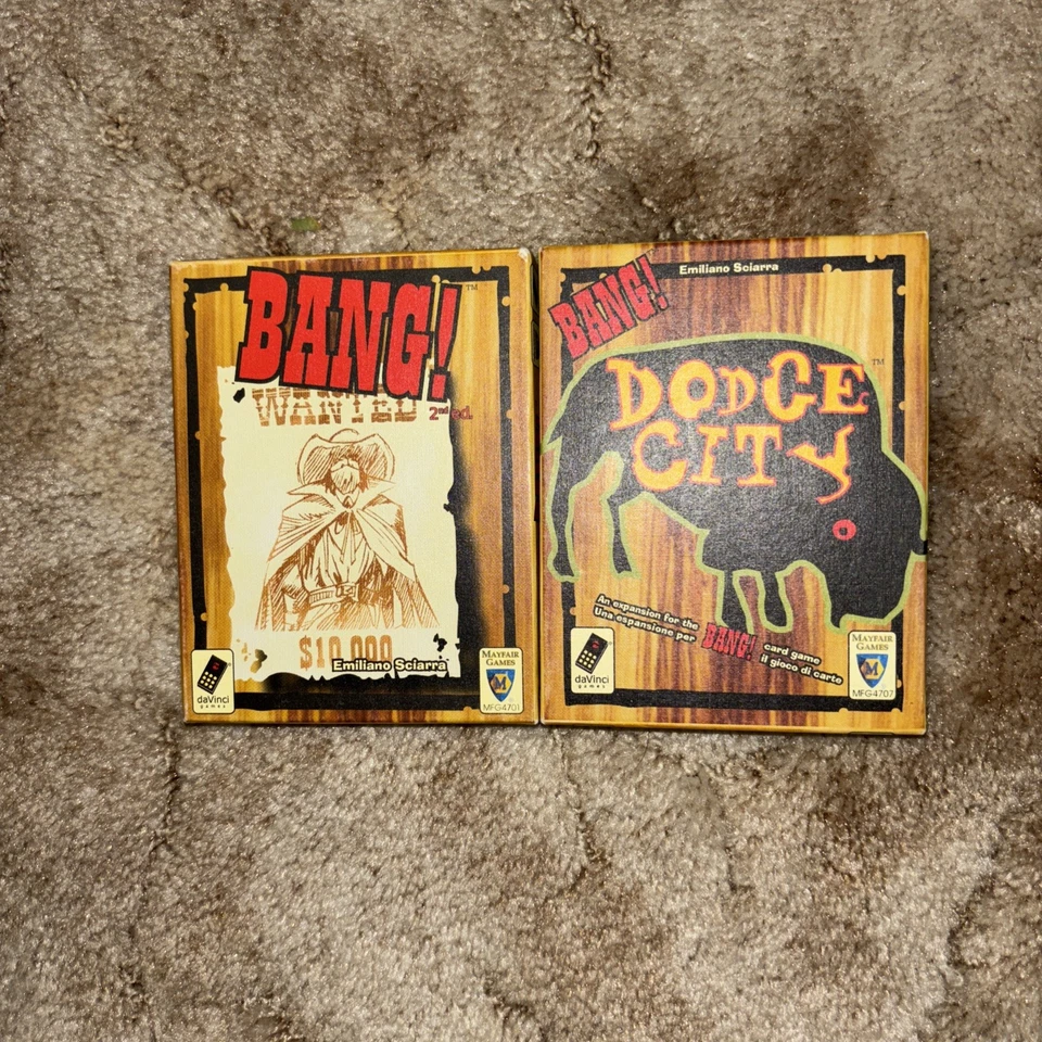 Bang! Card Game + Dodge City Expansion ~ DaVinci Games Used - Image 1 of 1