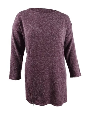 Suéter túnica Rachel Rachel Roy feminino plus size com zíper (0X, berinjela) - Imagem 1 de 2