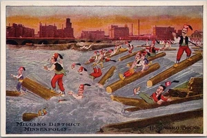 c1910s MINNEAPOLIS, Minnesota Greetings Postcard "MILLING DISTRICT" Shriners - Picture 1 of 2