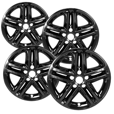4 New Gloss Black 17" Impostor Wheel Skins for 17-18 Hyundai Santa Fe Rim Covers - Image 1 of 4
