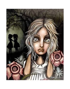 Impresión artística Pssst... de A. Wrona fantasía terror intimidada niña triste 11x14 pulgadas - Imagen 1 de 1