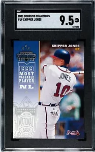 2003 Donruss Champions #19 Chipper Jones SGC 9.5 MINT+ - Picture 1 of 2