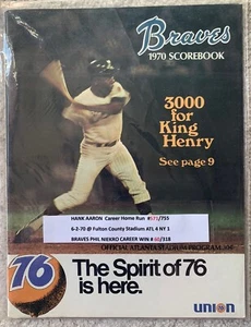 1970 Hank Aaron HR 571 Atlanta Braves Baseball Programm NY METS Phil Niekro W #60 - Bild 1 von 3