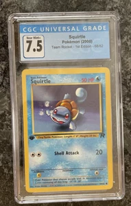 Squirtle 1st Edition Team Rocket Pokemon 2000 Non Holo CGC 7.5 - Picture 1 of 2