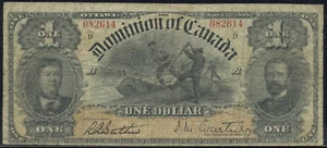 1898 Dominion of Canada $1 - DC-13a. Series D, S/N: 082614/D - Picture 1 of 2