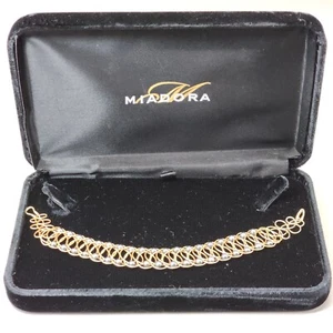 14k Yellow Gold Necklace Stretch Black Pearl Choker Collar Mesh Wire By Miadora - Picture 1 of 10