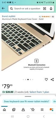 Funda con teclado hecha en aluminio myBitti - Rosa Foto 1 de 4